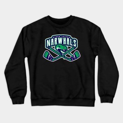 Block Island Narwhals Hockey Crewneck Sweatshirt Official Hockey Gifts Merch