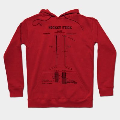 Hockey Stick Patent Black Hoodie Official Hockey Gifts Merch