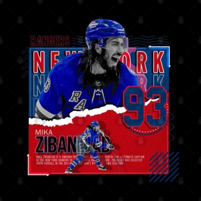 Mika Zibanejad Hockey Paper Poster Rangers Throw Pillow Official Hockey Gifts Merch