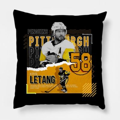 Kris Letang Hockey Paper Poster Penguins Throw Pillow Official Hockey Gifts Merch