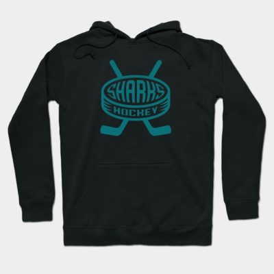 Vintage Hockey Puck Sharks Blue Hoodie Official Hockey Gifts Merch