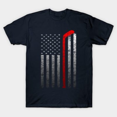 Hockey Stick American Flag Vintage Player T Shirt T-Shirt Official Hockey Gifts Merch