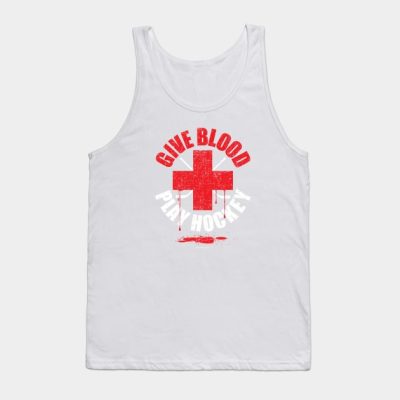 Give Blood Play Hockey Tank Top Official Hockey Gifts Merch