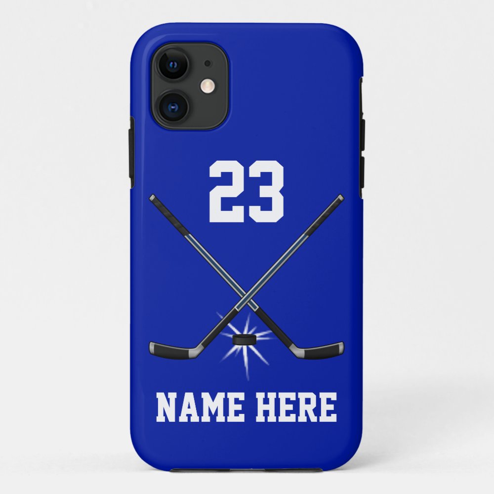 blue and white tough ice hockey player phone cases r39700aa6e8bf462a87bd6f715942d2b8 09h4k 1000 - Hockey Gifts
