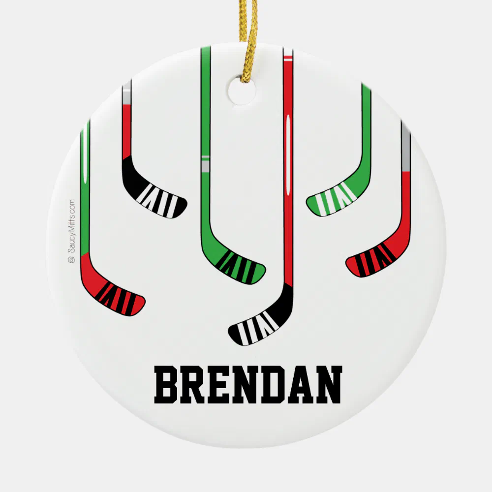 custom personalized hockey christmas ornament - Hockey Gifts