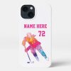 girls womens personalized hockey player watercolor iphone 13 case r38e8e54462234f669b57754ee9024809 c51iz 1000 - Hockey Gifts