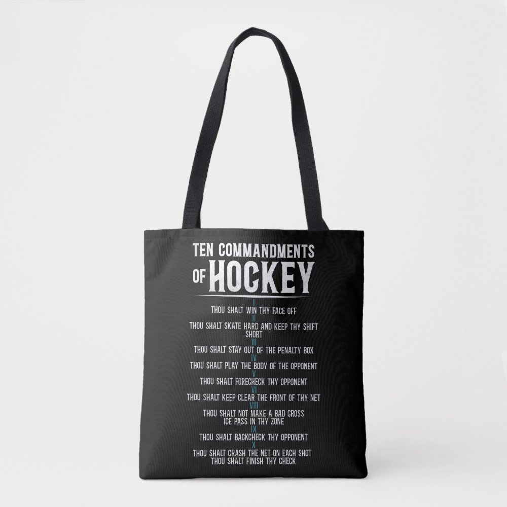 ice hockey ten commandments of hockey vintage tote bag r85100230b11944648d06288de89f569a 6kcf1 1000 - Hockey Gifts