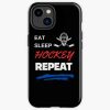 Sports Enthusiast Eat Sleep Hockey Repeat Iphone Case Official Hockey Gifts Merch