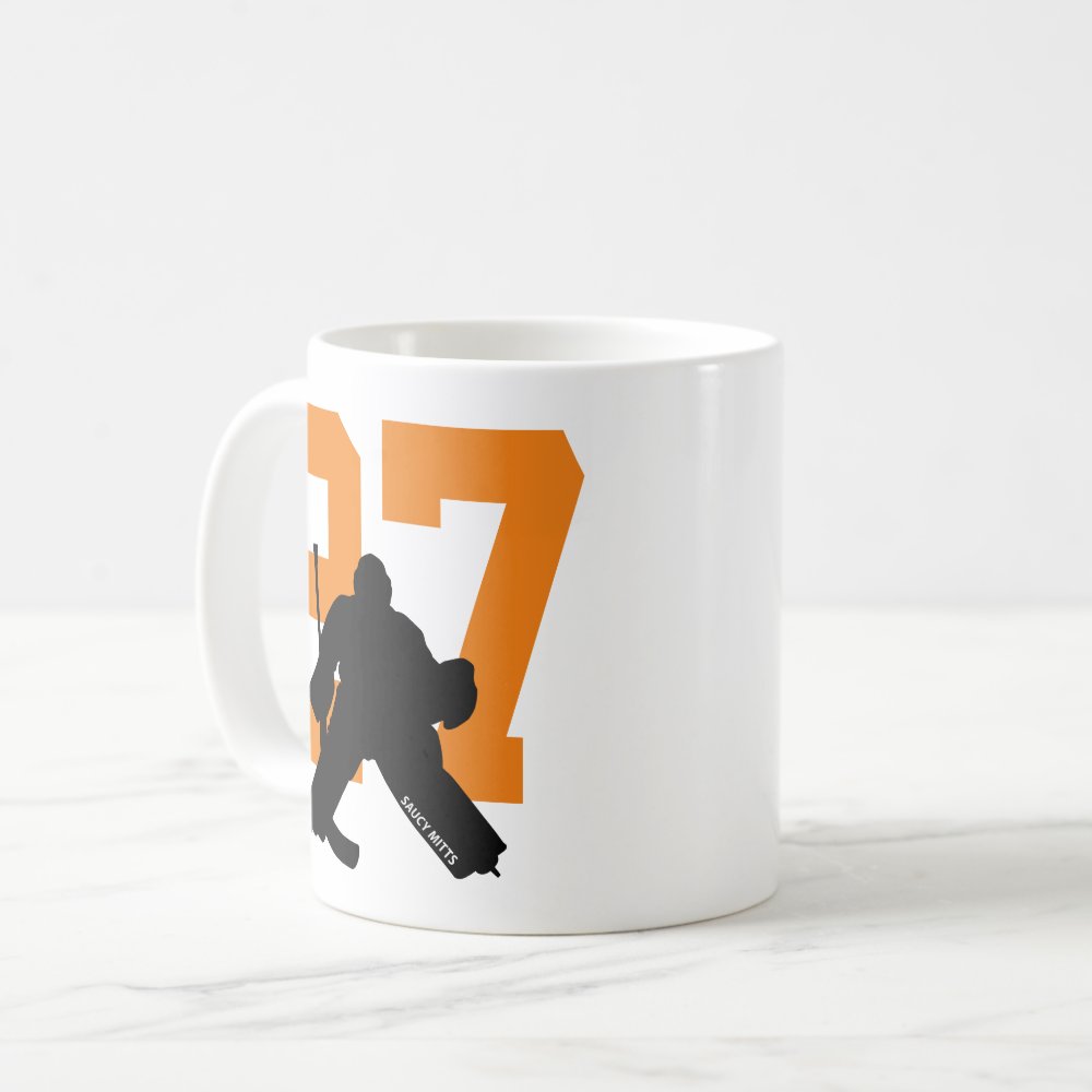 personalized hockey goalie player number orange coffee mug rdc3d229fc2d846bb83869566dd887208 kz9ah 1000 - Hockey Gifts