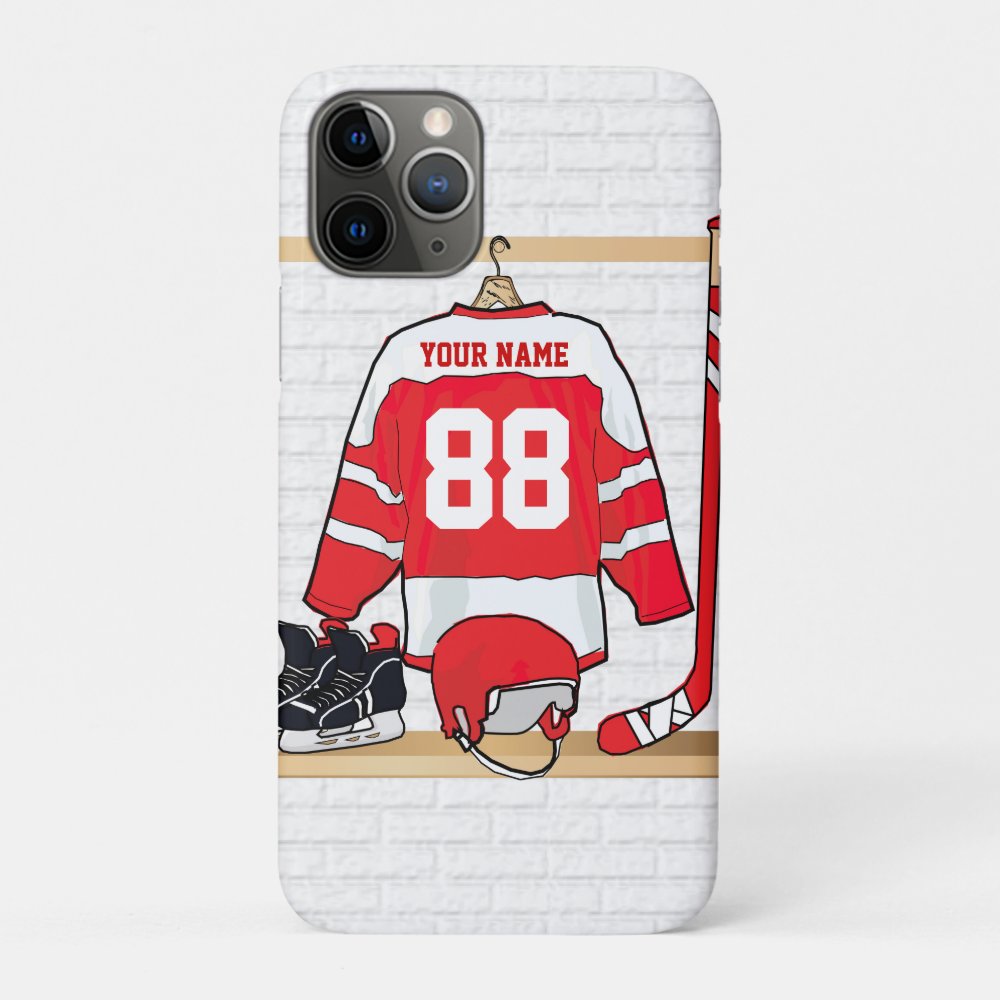 personalized red and white ice hockey jersey case mate iphone case r3c6ab8f885e440b48ccbf1deea417120 09hoc 1000 - Hockey Gifts