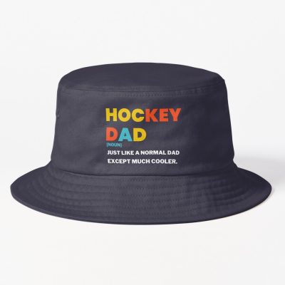 Funny Hockey Dad Like A Normal Dad Except Much Cooler Bucket Hat Official Hockey Gifts Merch