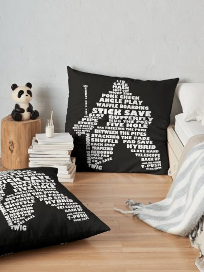 Hockey Goaltender Word Art Throw Pillow Official Hockey Gifts Merch