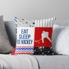 Ice Hockeyl Eat Sleep Gift For Ice Hockey Boy Throw Pillow Official Hockey Gifts Merch