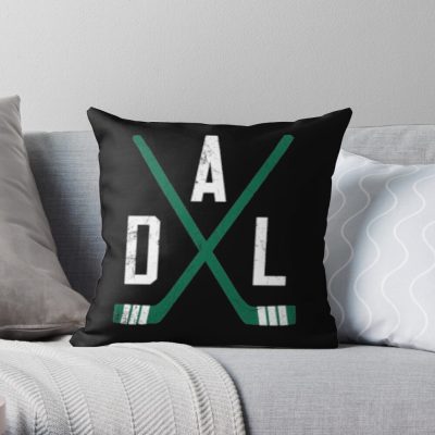 Hockey - Dallas Stars - Black Throw Pillow Official Hockey Gifts Merch