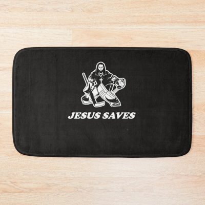 Jesus Saves Hockey Goalie Bath Mat Official Hockey Gifts Merch