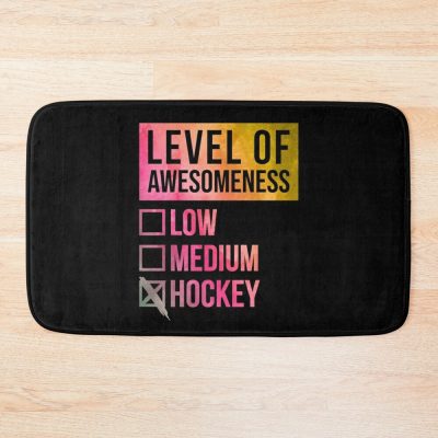 Level Of Hockey In Watercolor Bath Mat Official Hockey Gifts Merch