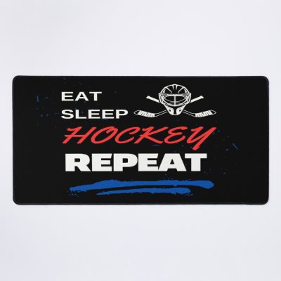 Sports Enthusiast Eat Sleep Hockey Repeat Mouse Pad Official Hockey Gifts Merch