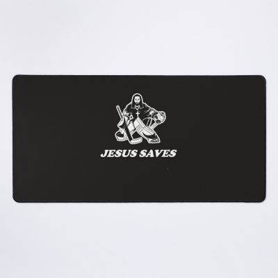 Jesus Saves Hockey Goalie Mouse Pad Official Hockey Gifts Merch