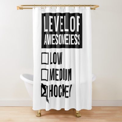 Level Of Hockey Shower Curtain Official Hockey Gifts Merch