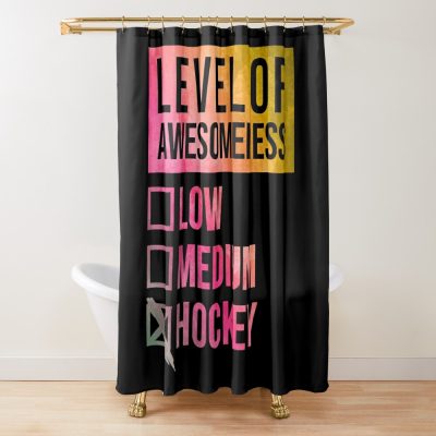 Level Of Hockey In Watercolor Shower Curtain Official Hockey Gifts Merch