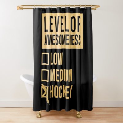 Level Of Hockey In Gold Shower Curtain Official Hockey Gifts Merch