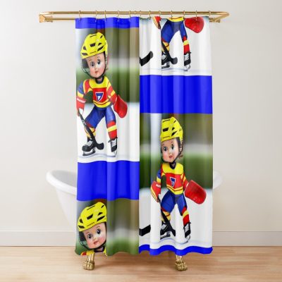 Youth Hockey Player Shower Curtain Official Hockey Gifts Merch