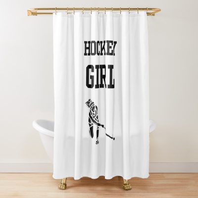 Hockey Girl Shower Curtain Official Hockey Gifts Merch