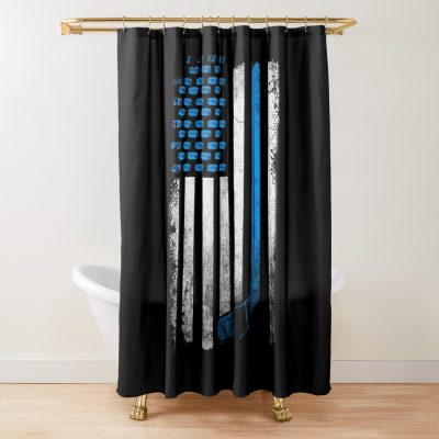 American Flag Hockey Usa Patriotic Gift Shower Curtain Official Hockey Gifts Merch