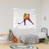 Hockey Skater In Watercolor Tapestry Official Hockey Gifts Merch