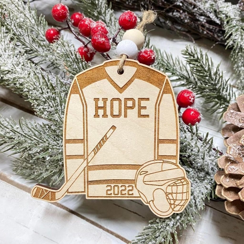 Personalized Laser Engraved Hockey Player 2023 Ornament