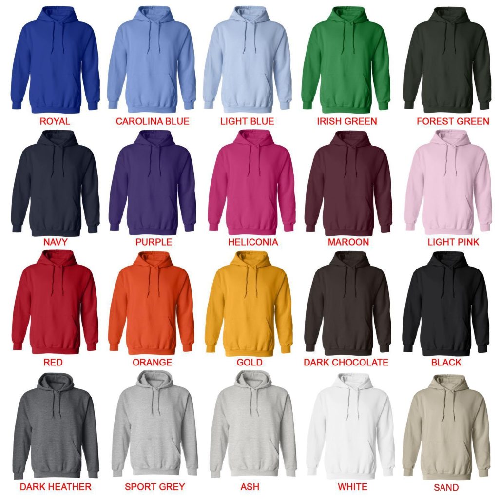 hoodie color chart - Hockey Gifts