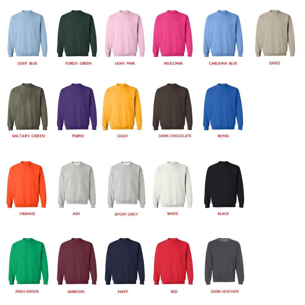 sweatshirt color chart - Hockey Gifts