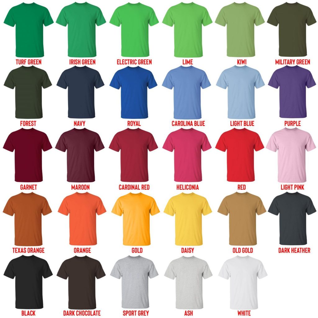 t shirt color chart - Hockey Gifts