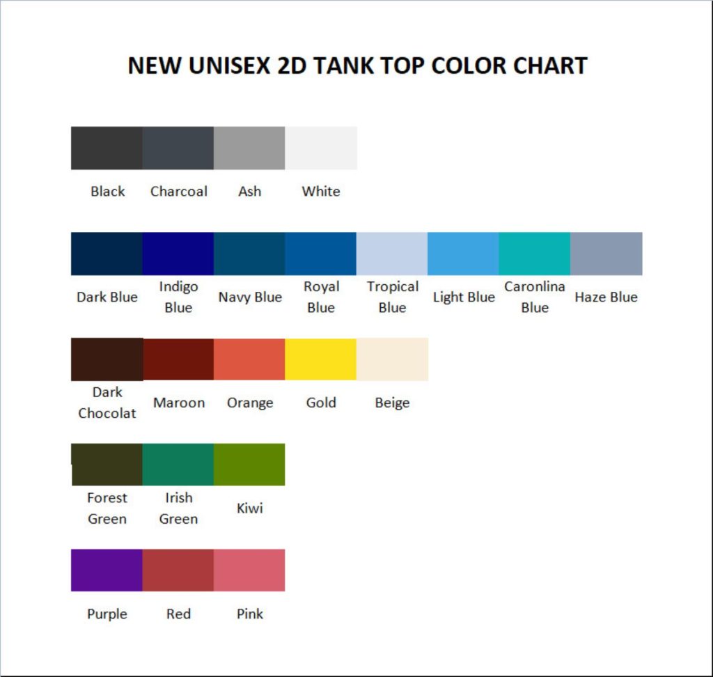 tank top color chart - Hockey Gifts