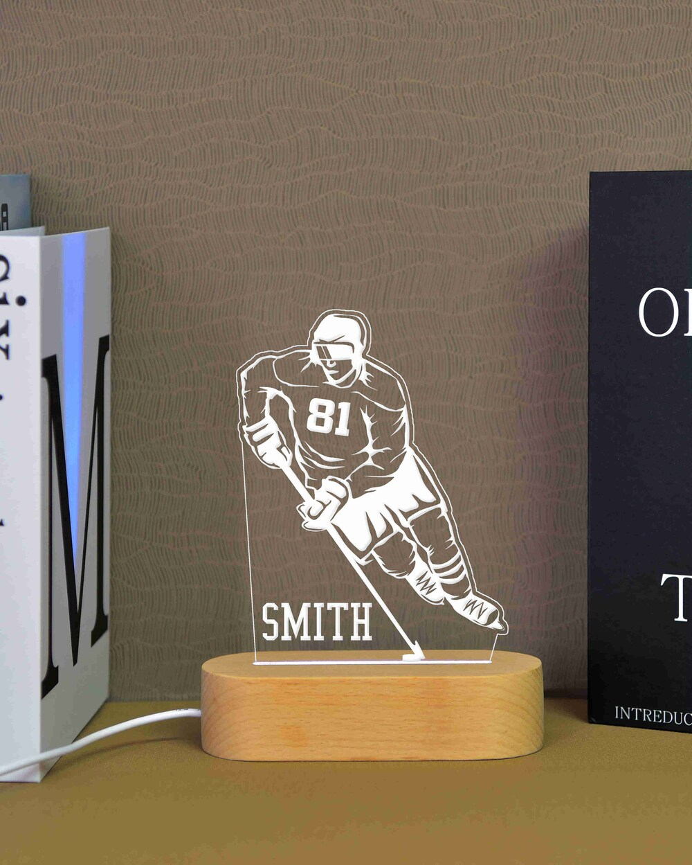 Personalized Hockey Player Night Light