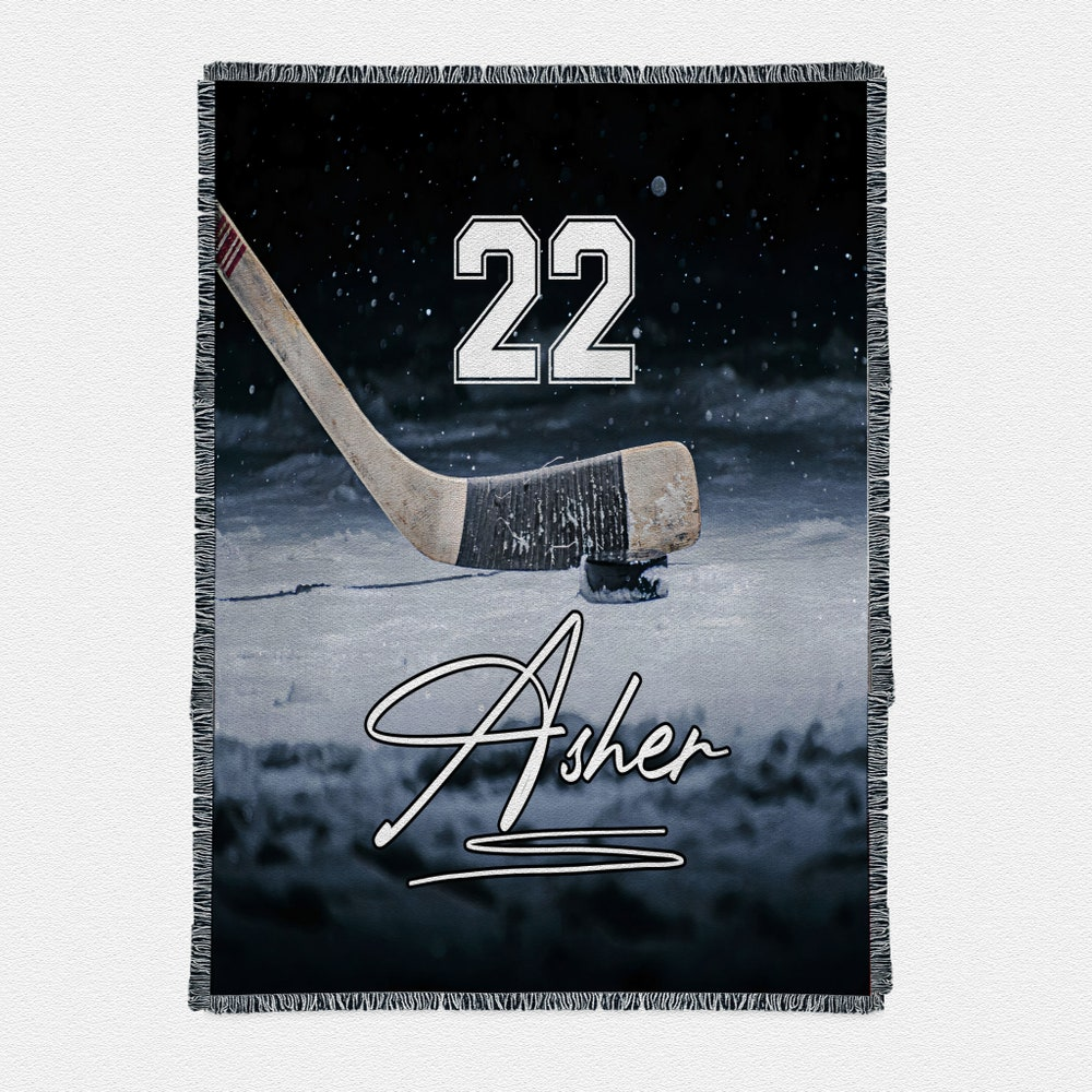 Personalized Name and Number Must Have Hockey Blanket