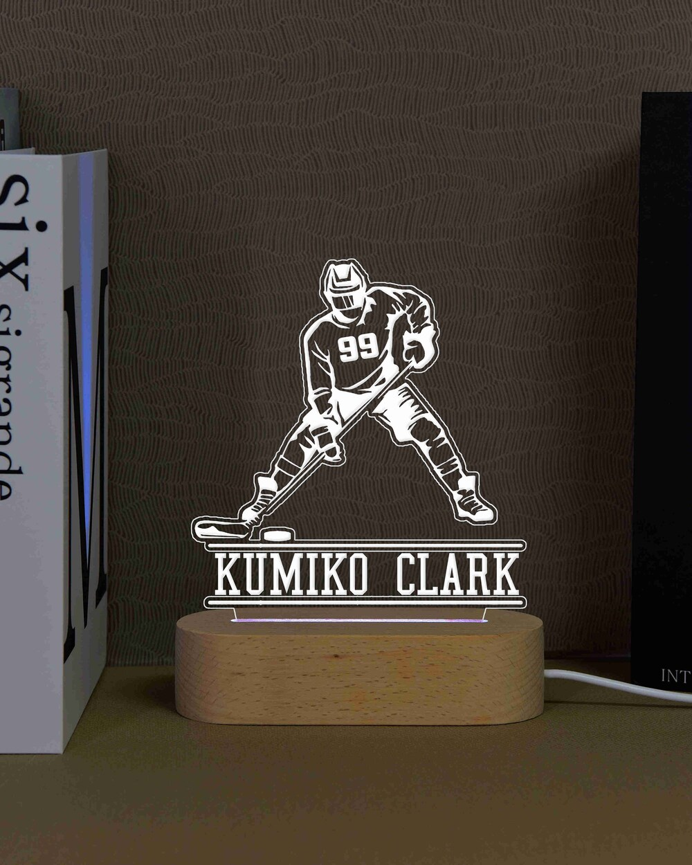 Personalized Ice Hockey Player Night Light