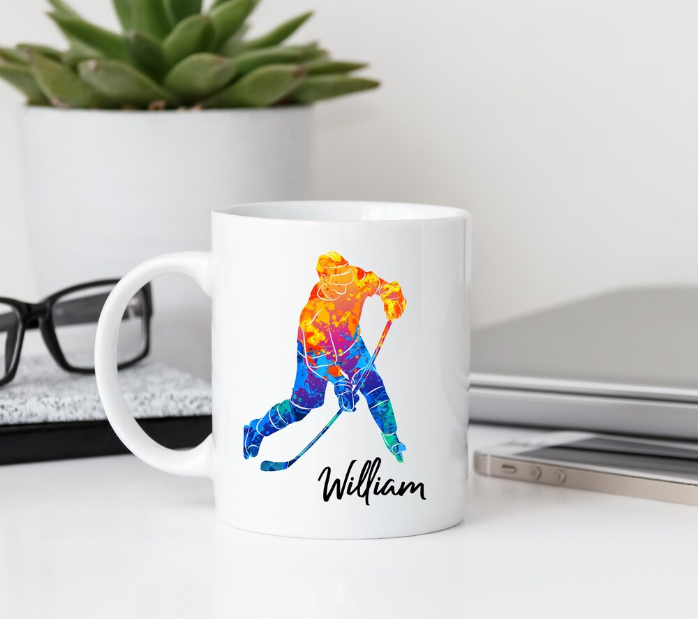 Personalized Hockey Player Coffee Mug